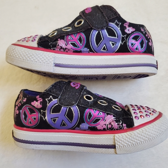 Skechers Twinkle Toes Light Up Toddler Girls Shoes Size 7 - Picture 10 of 13